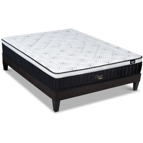 BELLECOUR LITERIE  Ensemble CELESTIN 2.0 140x200 cm  Matelas Mémoire de forme + Sommier Bois (1/5)