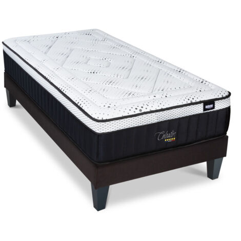 BELLECOUR LITERIE  Ensemble CELESTIN 2.0 90x190 cm  Matelas Mémoire de forme + Sommier Bois (1/5)