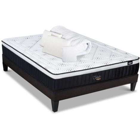 BELLECOUR LITERIE  Pack Prêt à dormir CELESTIN 2.0 140x200 cm  Matelas Mémoire de forme + Sommier + Accessoires (1/5)