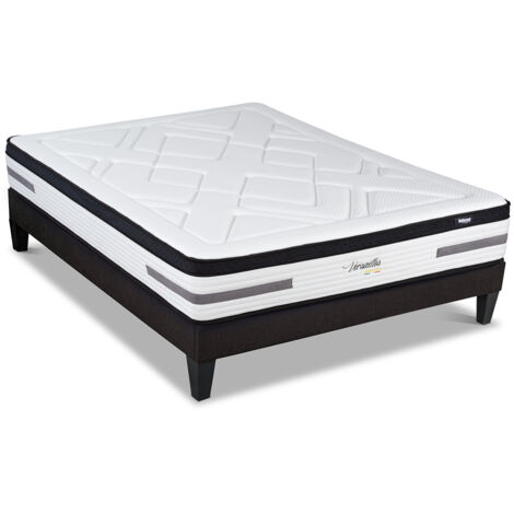 BELLECOUR LITERIE  Ensemble VERSAILLES 140x190 cm  Matelas Ressorts ensachés + Sommier Bois (1/5)