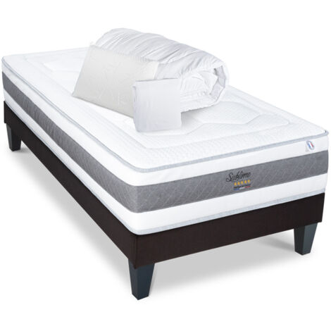 HYPSOM Pack Prêt à dormir SUBLIME 90x190 cm Matelas Mémoire de forme + Sommier + Accessoires (1/5)