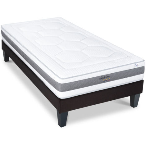 HYPSOM Ensemble SUBLIME 90x190 cm Matelas Mémoire de forme + Sommier Bois (1/5)