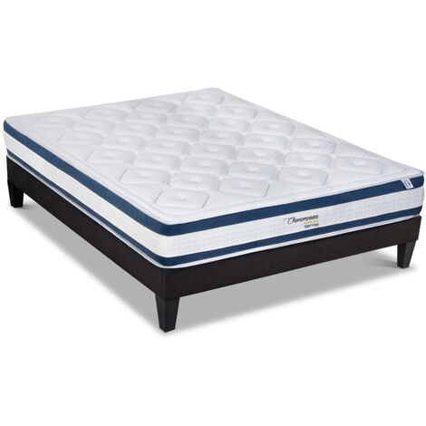 BELLECOUR LITERIE Ensemble CHENONCEAU 140x200 cm Matelas Mémoire de forme + Sommier Bois (1/5)
