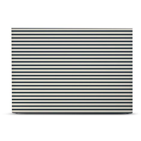 BELLECOUR LITERIE Tête de lit déhoussable MARINIERE 160x110 cm Coloris Bleu pétrole (1/4)