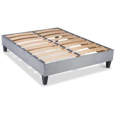 OLYMPE LITERIE Sommier à lattes en bois ERGOSTAR 140x190 cm Coloris Gris clair Livré en kit (1/5)