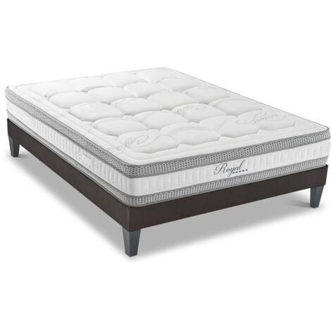 HYPSOM  Ensemble ROYAL 5 160x200 cm  Matelas Mémoire de forme + Sommier Bois (1/5)