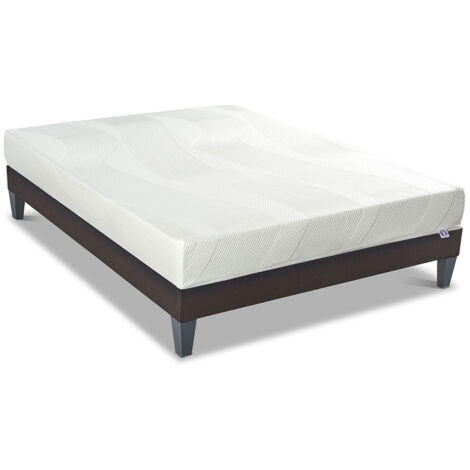 BELLECOUR LITERIE Ensemble PARIS 140x200 cm Matelas Mémoire de forme + Sommier Bois (1/5)
