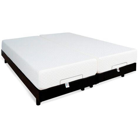 BELLECOUR LITERIE  Ensemble Duo FLEX 2x80x200 cm  Sommiers électriques + Matelas Mémoire de forme (1/5)
