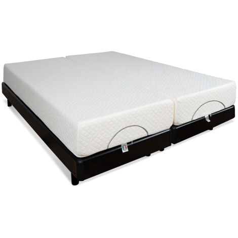 BELLECOUR LITERIE Ensemble Duo SUPERFLEX 2x70x190 cm Sommiers électriques + Matelas Mémoire de forme (1/5)