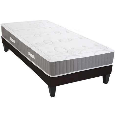 OLYMPE LITERIE Ensemble INTUITION 90x200 cm Matelas Mémoire de forme + Sommier Bois (1/5)
