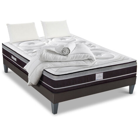 HYPSOM Pack Prêt à dormir DIVIN 140x190 cm Matelas Ressorts ensachés + Sommier + Accessoires (1/5)