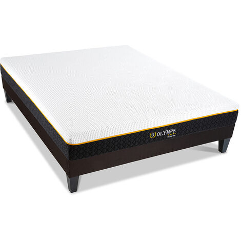 OLYMPE LITERIE  Ensemble OLYMPE 160x200 cm  Matelas Mémoire de forme + Sommier Bois (1/5)