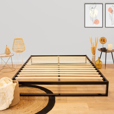 OLYMPE LITERIE  Sommier à lattes en métal PANDORE 160x200 cm  Coloris Noir  Livré en kit (1/4)