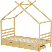 MINEA Lit cabane avec tiroir BAMBINO 90x190 cm (matelas non inclus)