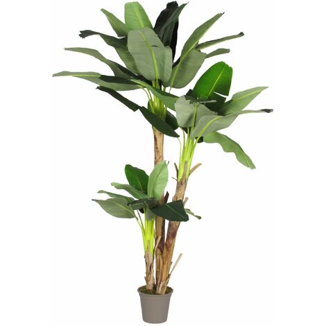 HOMCOM Albero di Banano Artificiale Pianta Finta per Interno ed