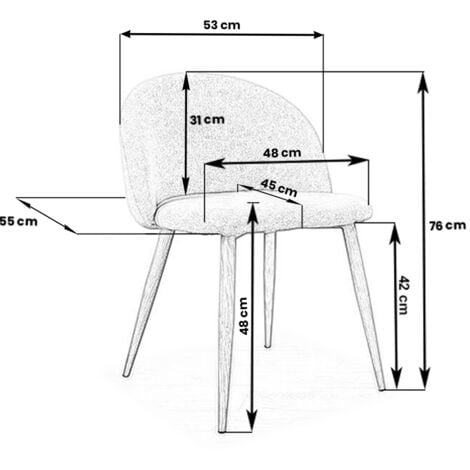 Lot de 4 chaises scandinaves grises - Rossi