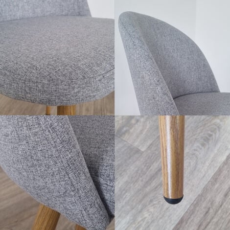 Lot de 4 chaises scandinaves grises - Rossi