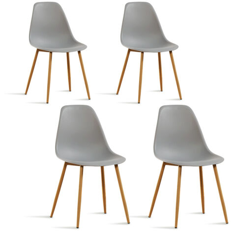 Lot de 4 chaises scandinaves grises - Ela (1/5)