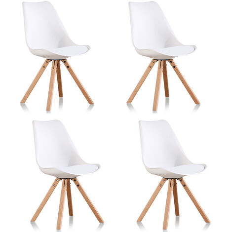Lot de 4 chaises scandinaves blanches - Helsinki - Designetsamaison