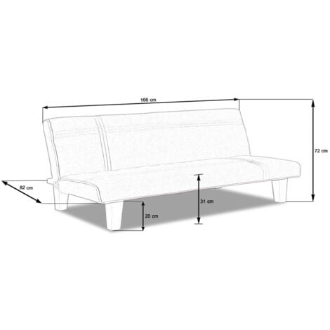 Banquette Clic Clac 3 places gris - Segura