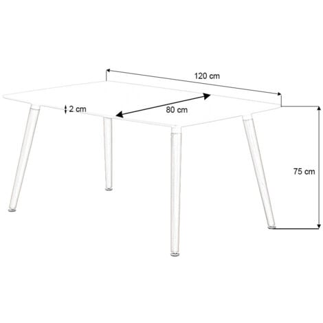 Table à manger rectangulaire scandinave bois 120cm - Brevik