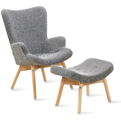 Fauteuil scandinave gris patchwork - Stockholm (1/2)