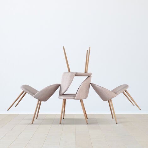 Lot de 4 chaises scandinaves beige - Rossi - Designetsamaison