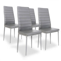 Lot de 4 chaises salle à manger grises - Lena - Designetsamaison - Gris