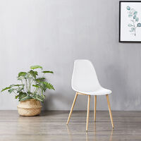 Lot de 6 chaises scandinaves blanches - Ela - Designetsamaison - Blanc