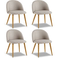 Lot de 4 chaises scandinaves beige - Rossi - Designetsamaison