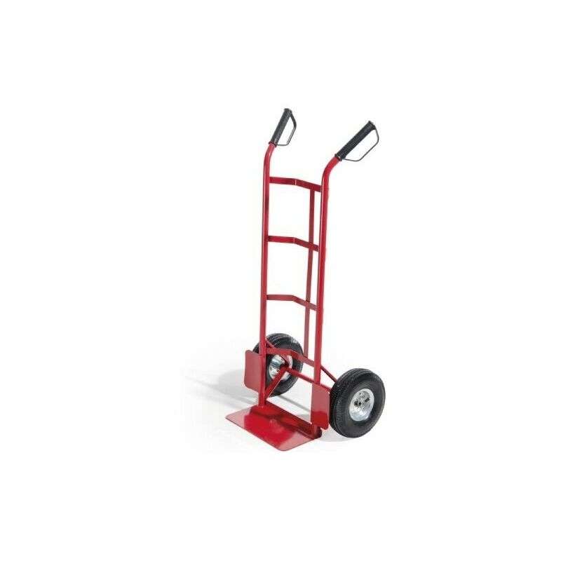 VERDELOOK - CARRELLO PORTATUTTO PORTATA 150 KG. CON 2 RUOTE PNEUMATICHE  ROSSO 80