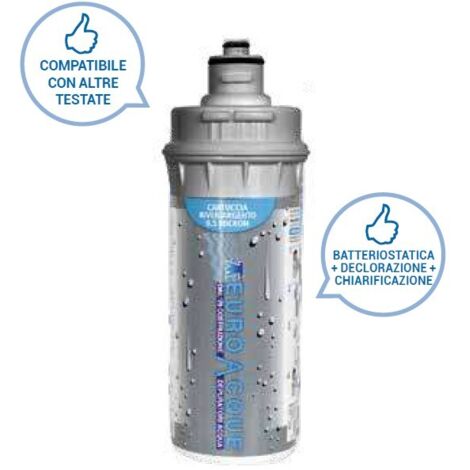 EUROACQUE - CARTUCCIA SMALL AD ATTACCO RAPIDO CON FILTRAZIONE CARBON BLOCK SINTERIZZATO CON ARGENTO CARGENTS