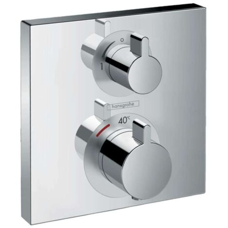 Hansgrohe Ecostat Square - Miscelatore termostatico ad incasso con valvola d'arresto, cromato 15712000