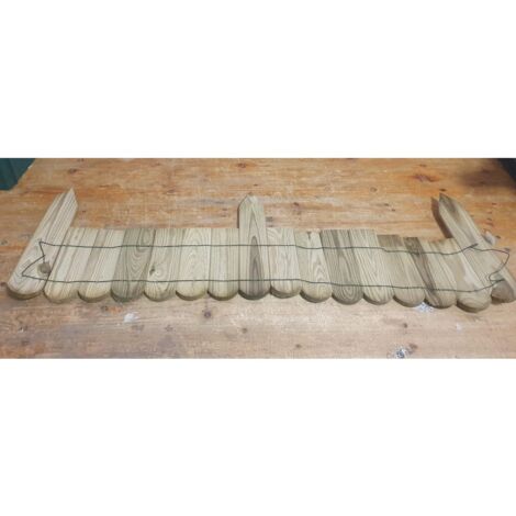Recinzione Vampiro per aiuole in legno impregnato – Dimensioni 1100x50 mm – Fissaggio stabile con punte sporgenti – Biacchi (1/7)