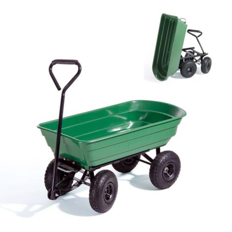 VERDELOOK - CARRELLO 4 RUOTE RIBALTABILE CON VASCA PORTATA 250 KG. 80/4