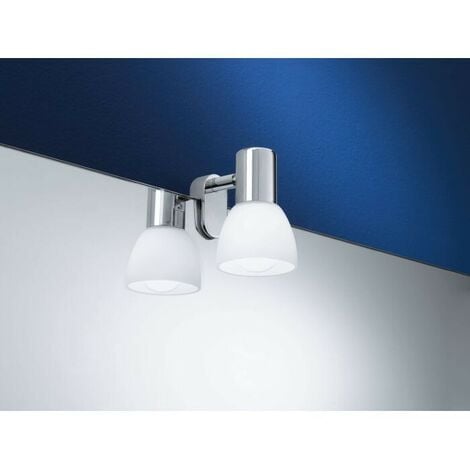 EGLO - STICKER LAMPADA DA SPECCHIO CROMO CON PARALUME IN VETRO BIANCO E14  1X40W 85832