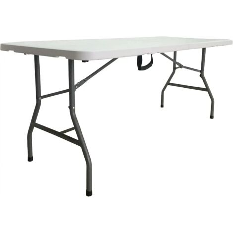 Garden Friend – Tavolo pieghevole da giardino in plastica HDPE bianco 183x76 cm – Struttura in acciaio verniciato – Portata massima 100 kg – Chiusura a valigetta (1/10)