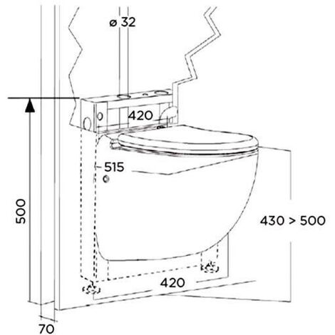 SFA Sanicompact 43 WC Con Tritatutto Integrato 550W - Water Compatto Con Beccuccio Lavabo - Foto 6