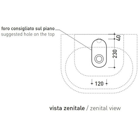 FLAMINIA - PASS LAVABO SOSPESO O DA APPOGGIO 62X48 CM. IN CERAMICA BIANCO PS62L