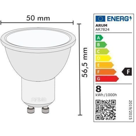 Lote de 10 bombillas LED GU10 7W eq. 60W 2700K Blanco cálido