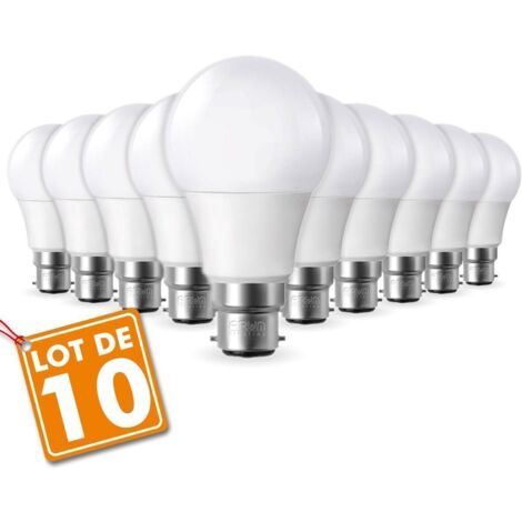 Set de 10 bombillas LED B22 11W Eq 75W  Temperatura de color: Blanco cálido 2700K