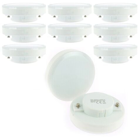 Lote de 10 bombillas LED GX53 7W eq 50W  Temperatura de color: Blanco frio 6000K