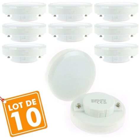 Lote de 10 bombillas LED GX53 7W eq 50W  Temperatura de color: Blanco frio 6000K