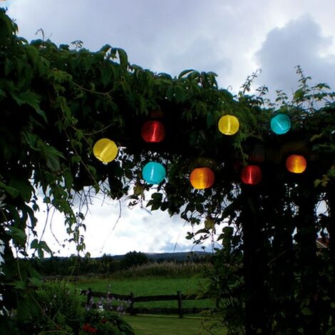 Cadena LED solar de 10 lámparas multicolores