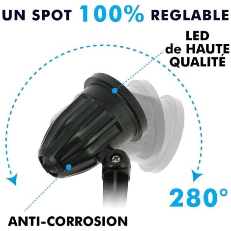 Juego de 4 Focos de Jardín Exterior MIRA 7W Eq 70W IP65  Temperatura de color: Blanco cálido 3000K