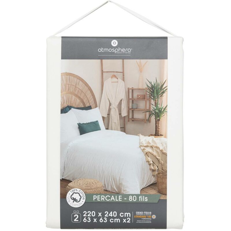 Ropa de cama percal blanco 220x240 cm Atmosphera cr ateur