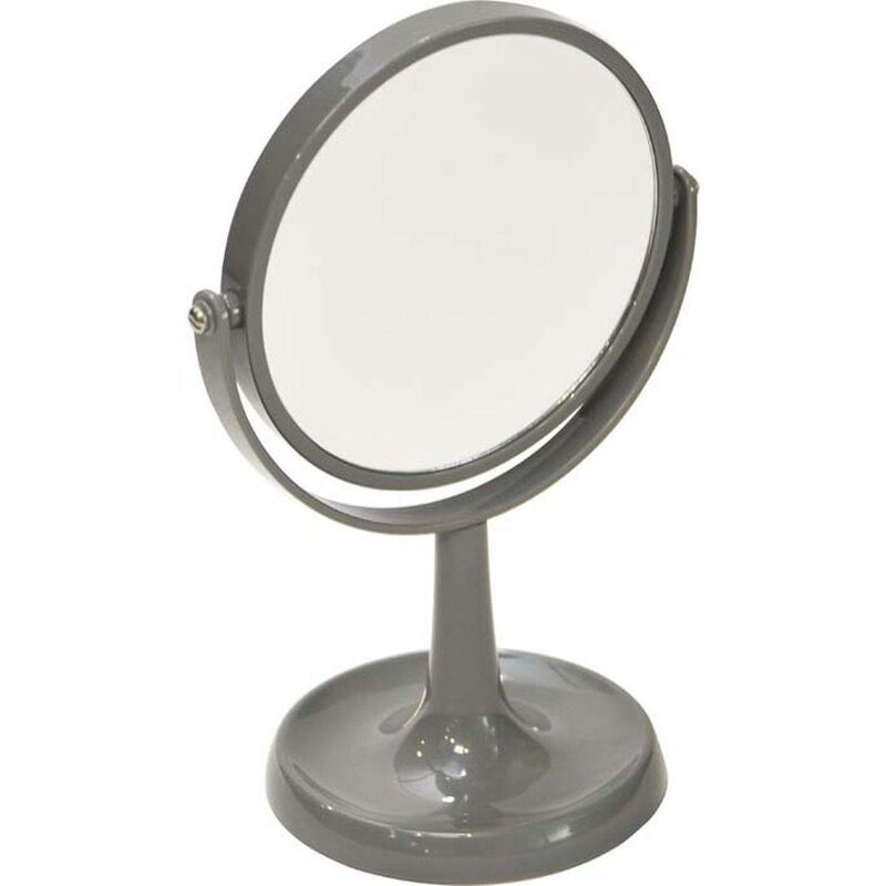 Espejo base vacío bolsillo abs 1 cara normal 1 cara aumento x3 - gris -  Tendance