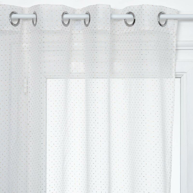 Hommoo Cortina blanca transparente 2 piezas 140x245 cm