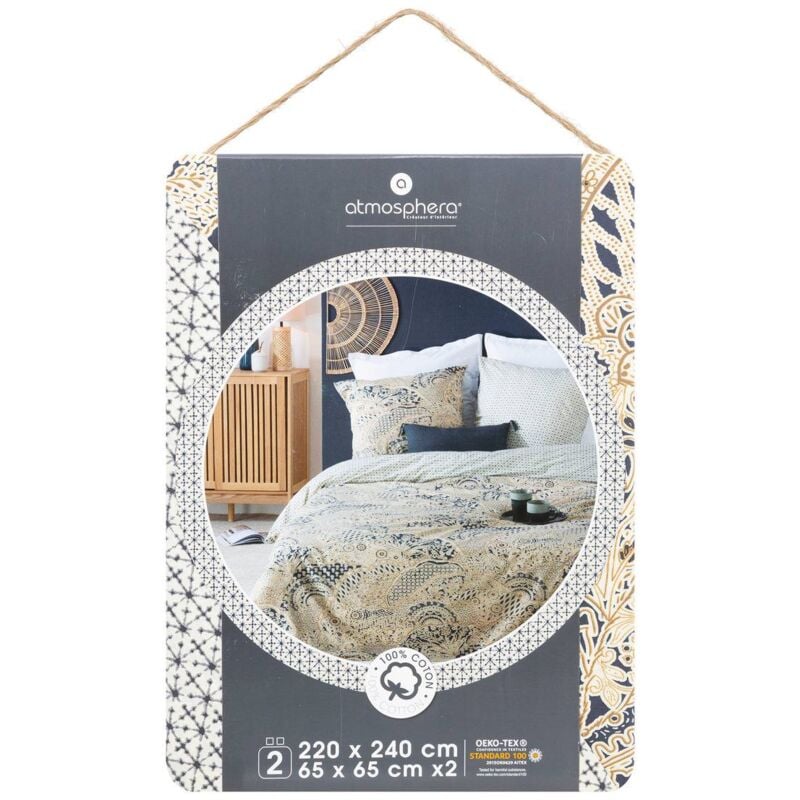 Ropa de cama estampada Naoki algod n 240 x 220 cm Atmosphera