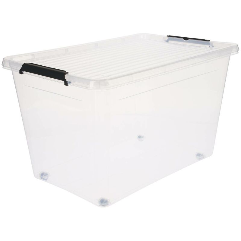 Caja 60l Clip easy roll 5five de transparente con ruedas